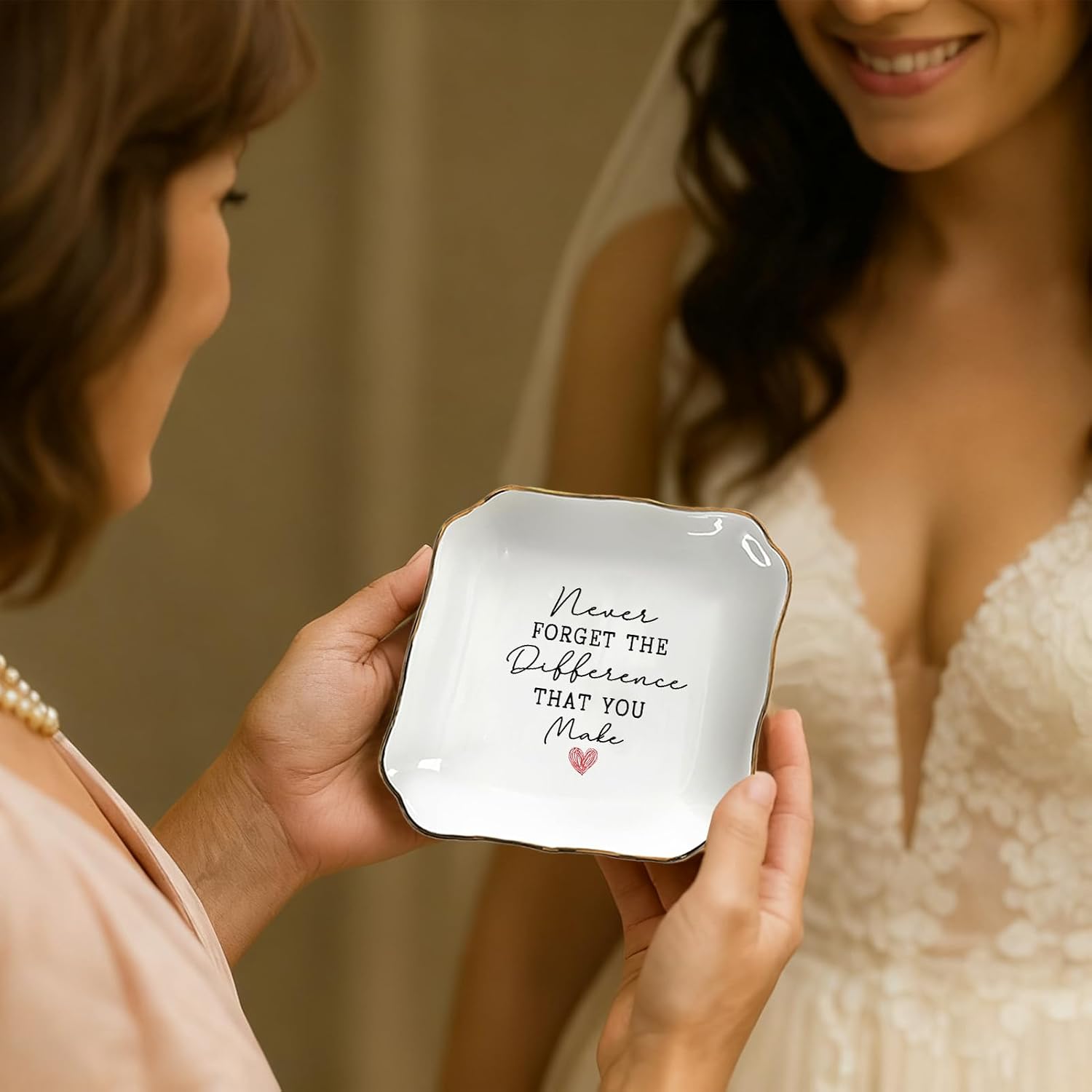 Ceramic Ring Dish Tray for Teacher Appreciation Gifts / Never Forget The Difference You Make