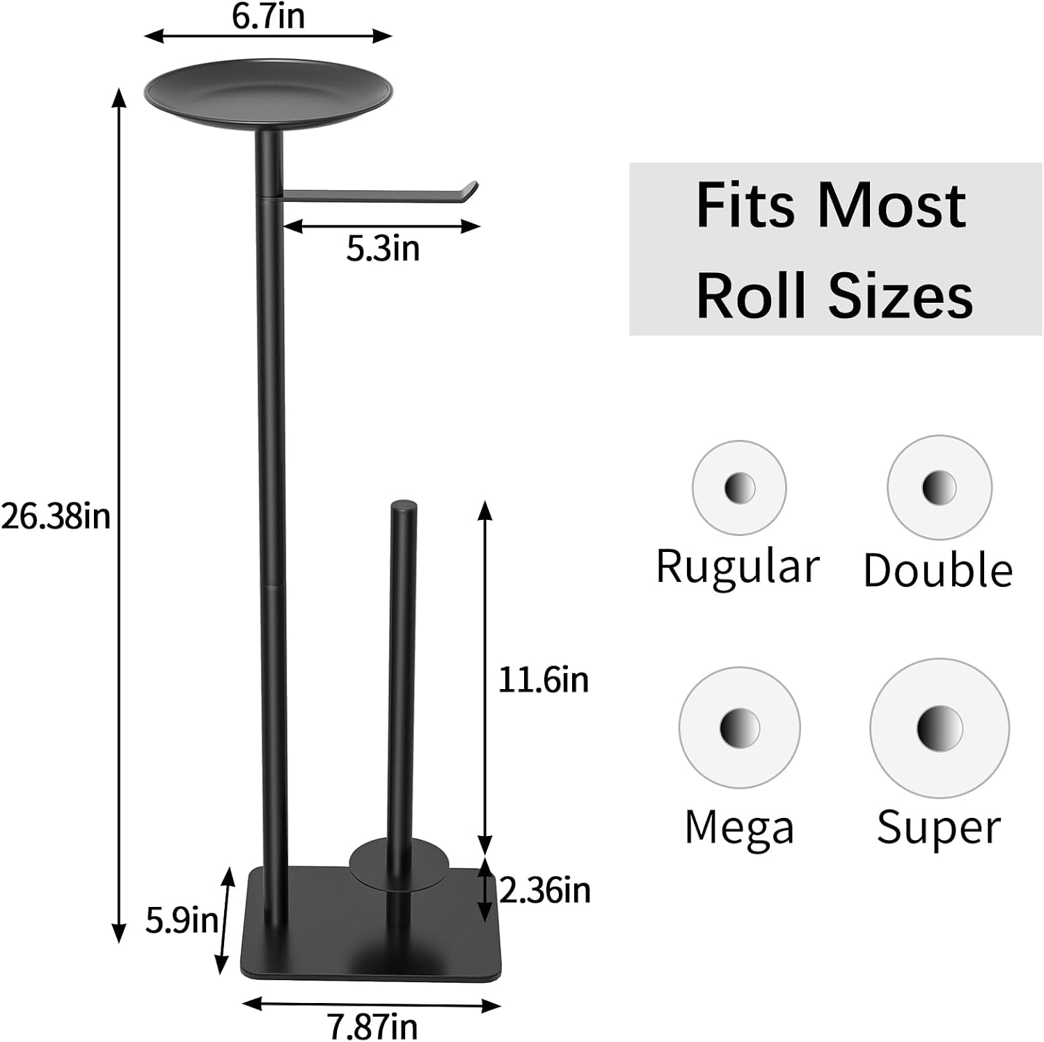 FEILERN Toilet Paper Holder Stand for Bathroom Floor Standing Toilet Roll Dispenser Storages 4 Reserve Rolls, with Top