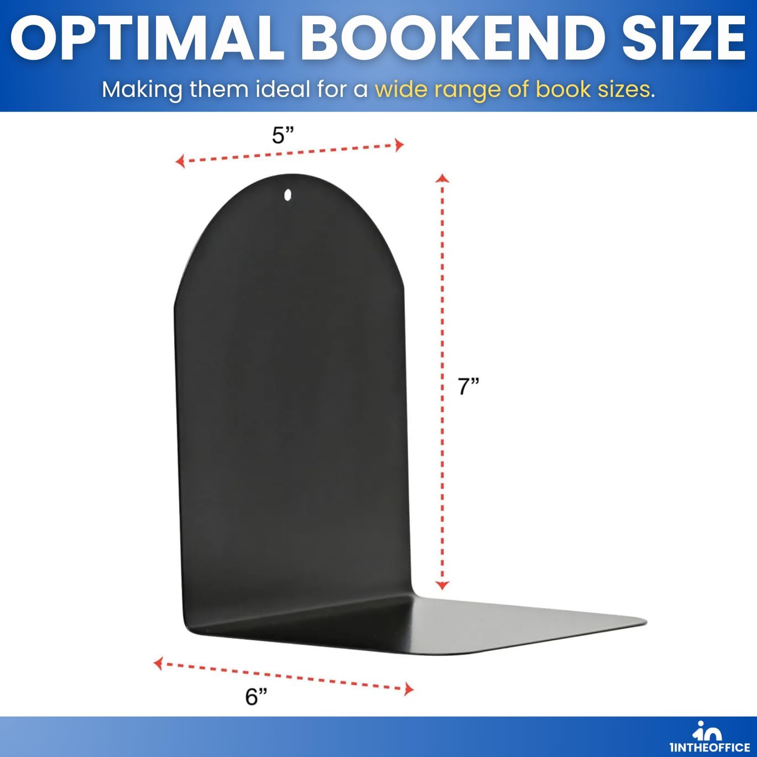 Metal Bookends / Bookends / Black / 6 x 5 x 7 / Set of 4