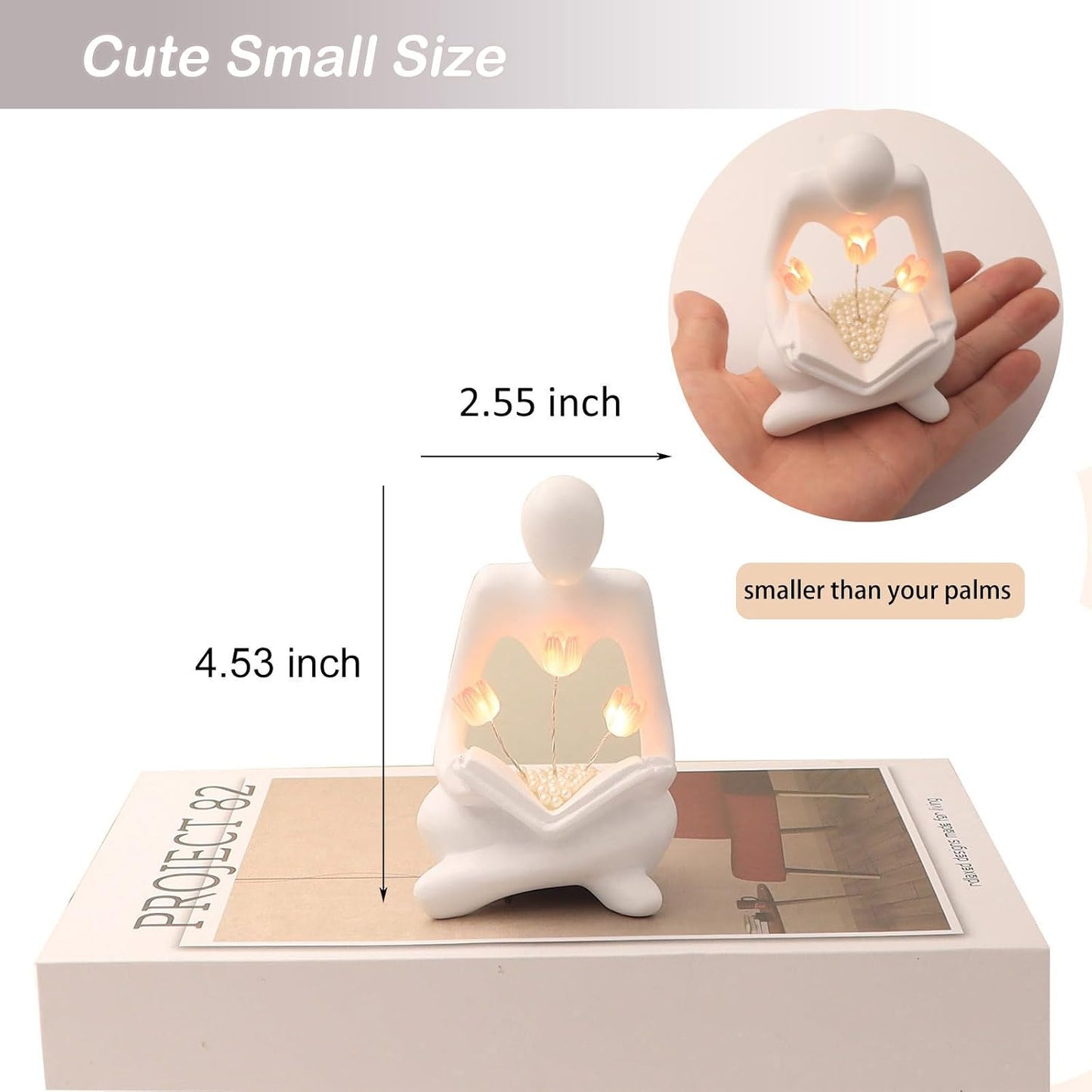 Thinker Statue Figurine Battery Powered Night Light / 01tulip