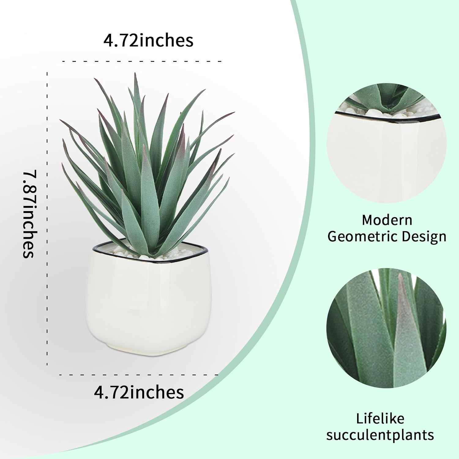 Small Fake Plants Mini Succulent Agave Faux Plants Indoor for Boho Bathroom Decor