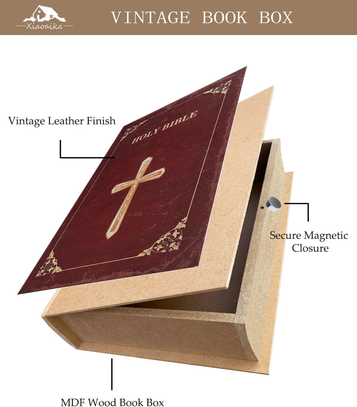 Wooden Book Box / 3 x Holy Bible / Set of 3