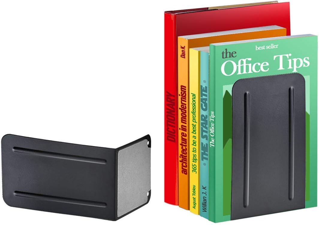 Steel Metal Book Ends Storage / Black