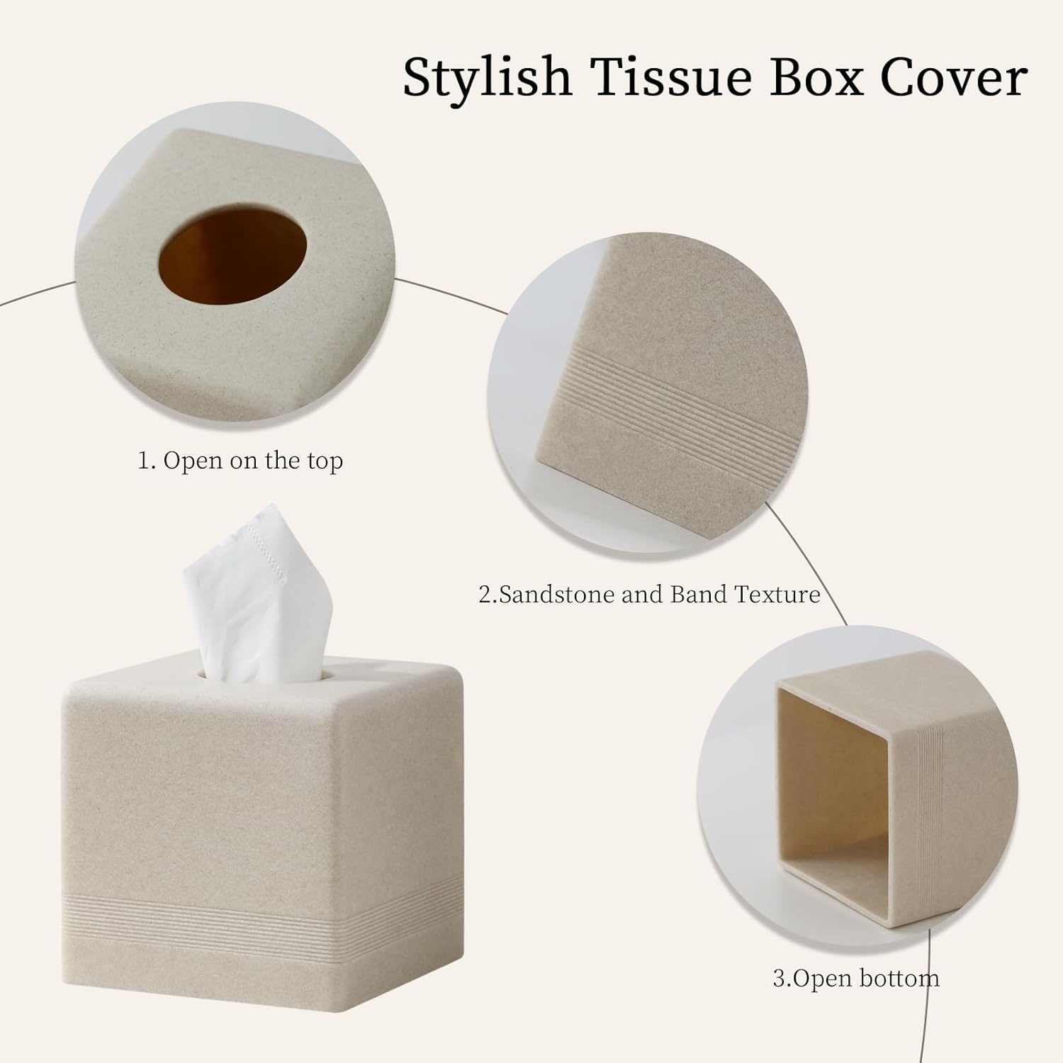 Tissue Box Cover Square / Beige