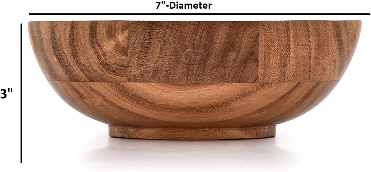 Decorative Wooden Bowl / Hand Carved Acacia Wood Bowl