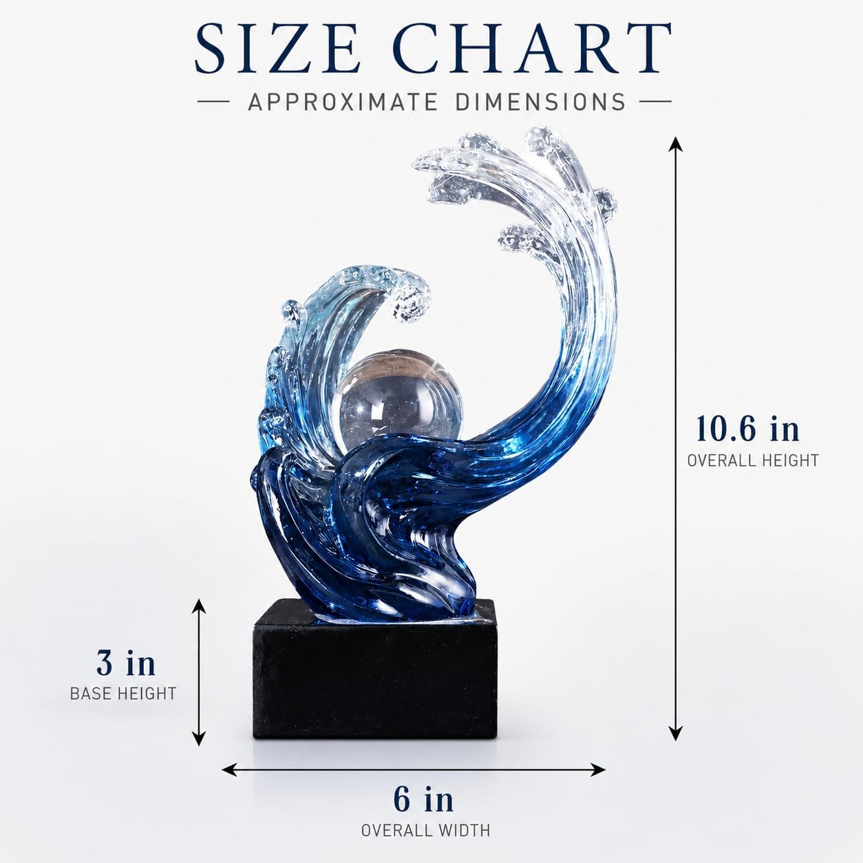 Modern Abstract Decorative Wave Statue / Blue