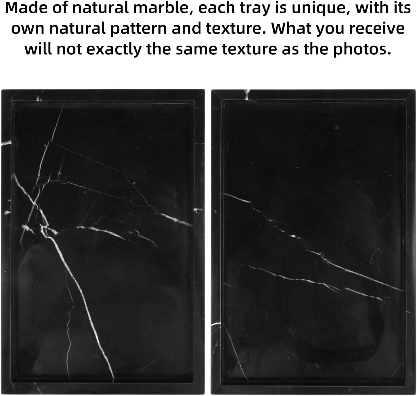 Marble Bathroom Vanity Tray / Black Marquina / 12 x 8 x 1.2