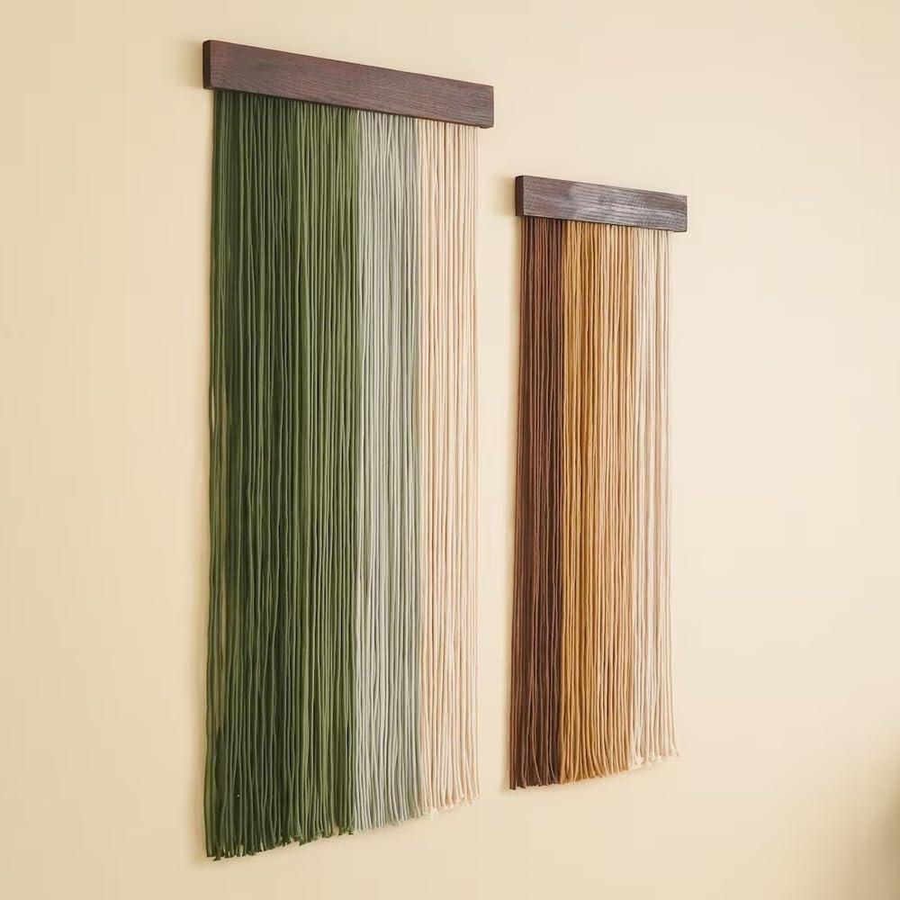 Nordic Home Wall Decor Hand Woven Bohemian Wooden Board Tassel Wall Hanging Wall Decoration Tapestry