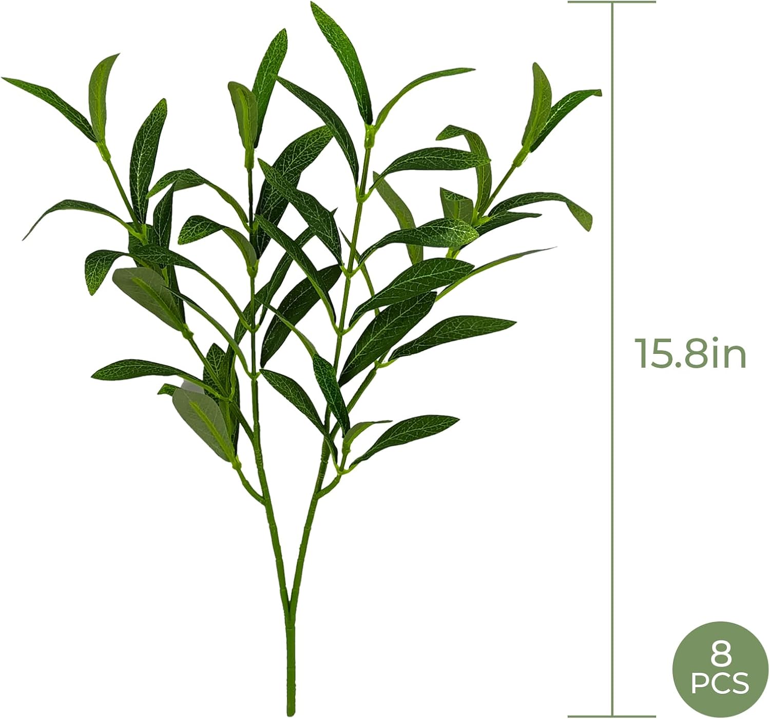 Faux Olive Branches for Vase / Without Fruit / Set of 8
