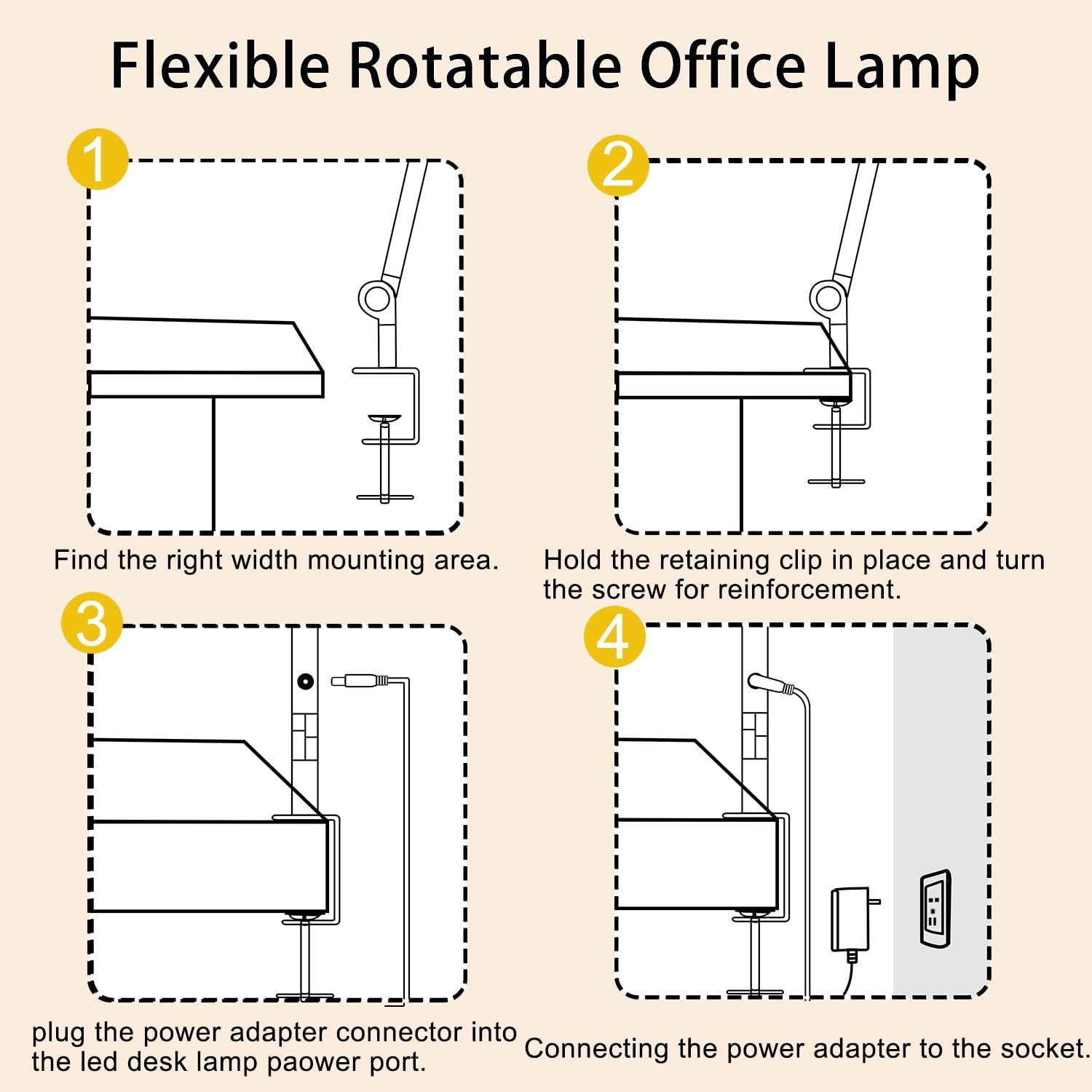 LED Desk Lamp with Clamp & Flexible Arm - 3 Light Sources, 4 Color Modes & 5 Brightness Levels, Eye-Caring Table Light