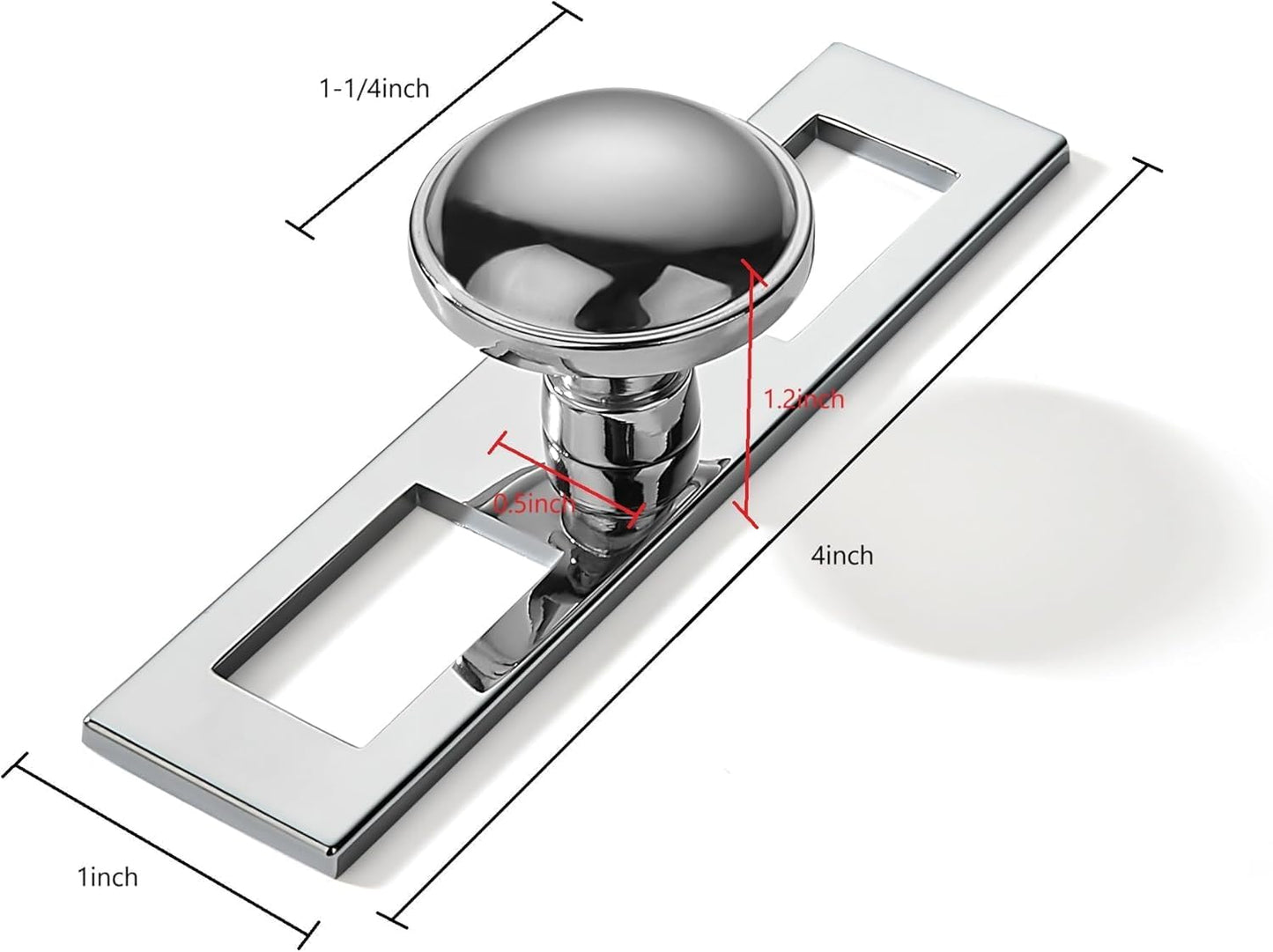 10 Pack 1-1/4 Inch Cabinet Knobs Backplate with 4 Inch Base Plate Zinc Solid Polished Chrome Kitchen Cabinet Handles