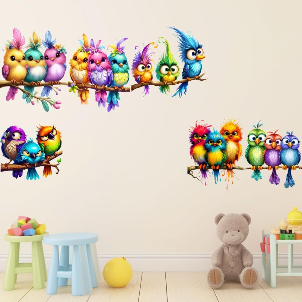 Wall Decals Sticker / Colorful Bird / 11.8 x 23.6 / Set of 2