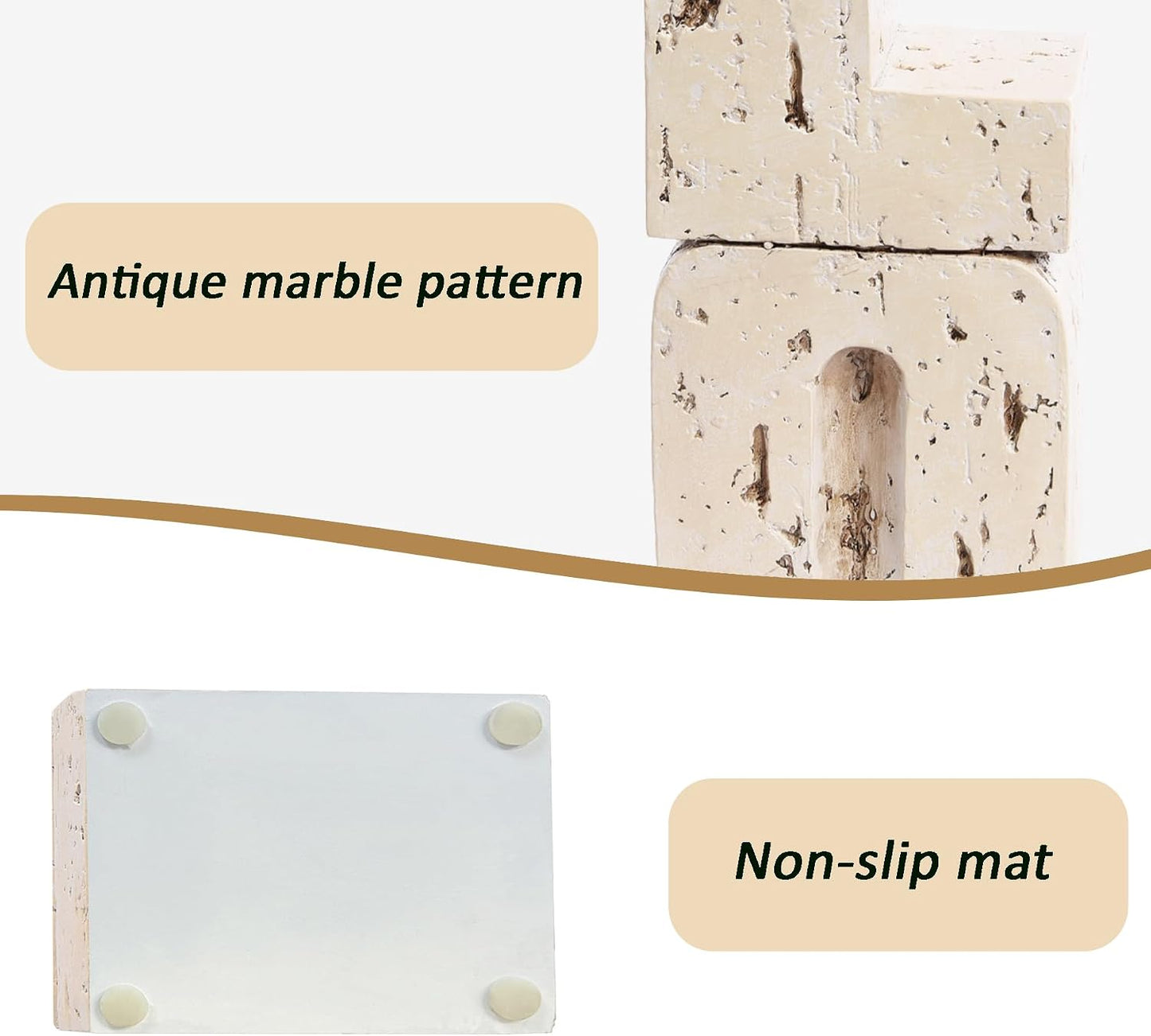 Small Farmhouse Heavy Duty Bookends / Beige