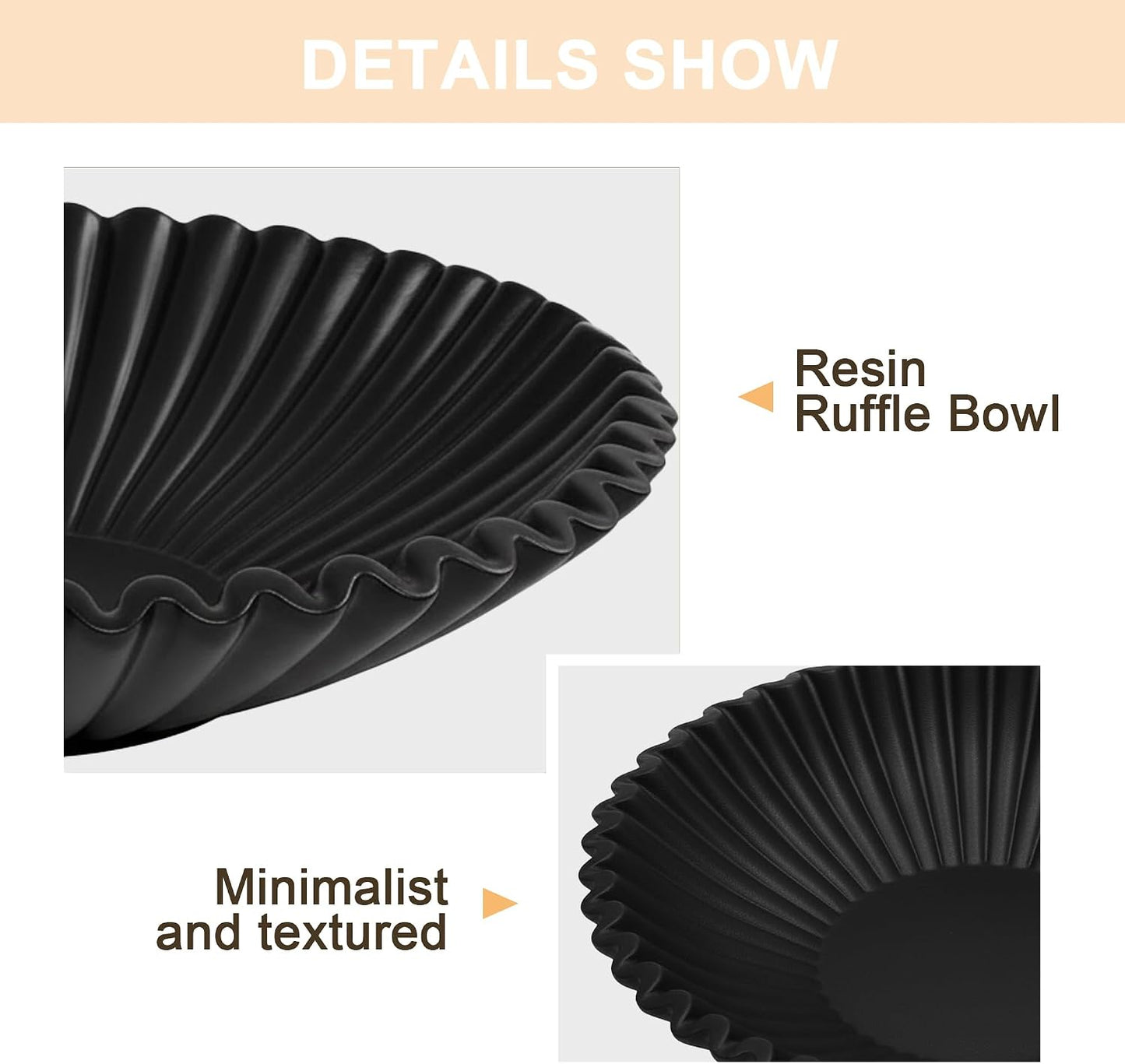 Small Decorative Bowl / Black / 8.65 Inch