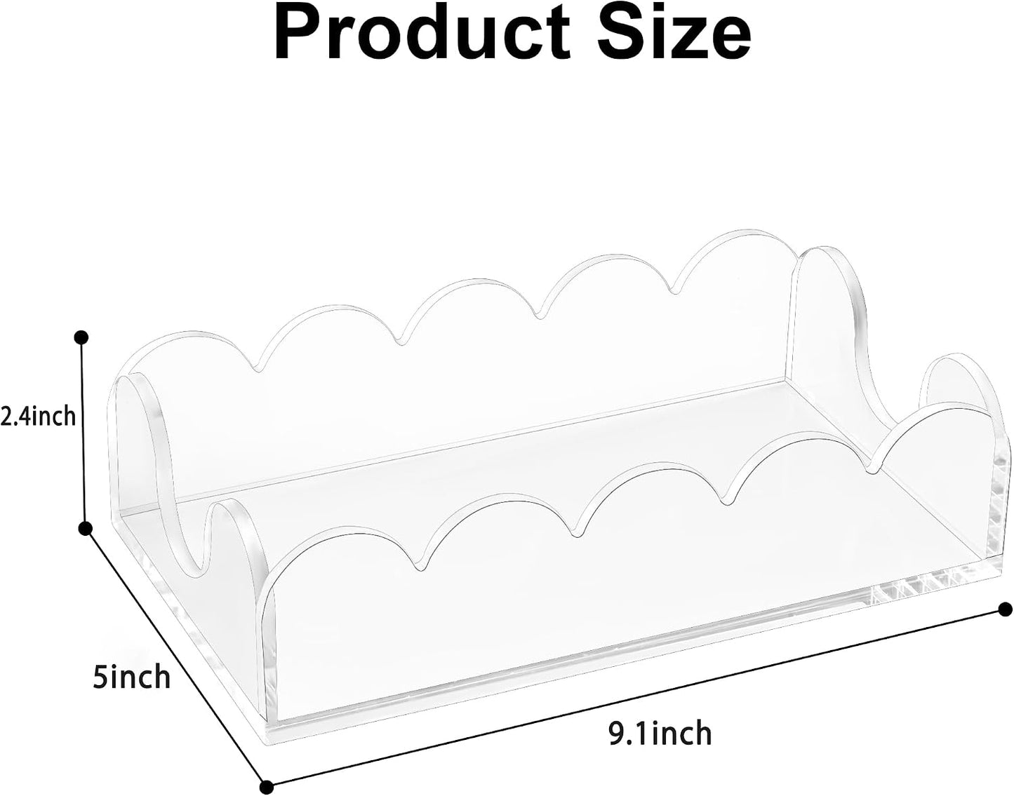 Acrylic Napkin Holder / Guest Towel Holder - Wave / Clear