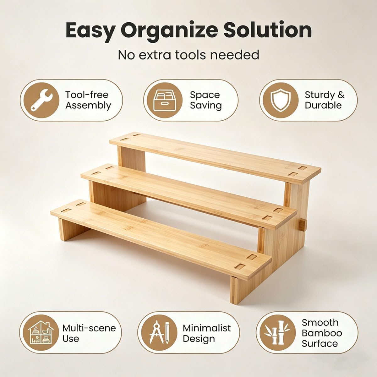 JinDoWin 3 Tiered Spice Rack Organizer for Cabinet,Spice Organization for Cabinet, Seasoning Organizer,Spice Shelf and