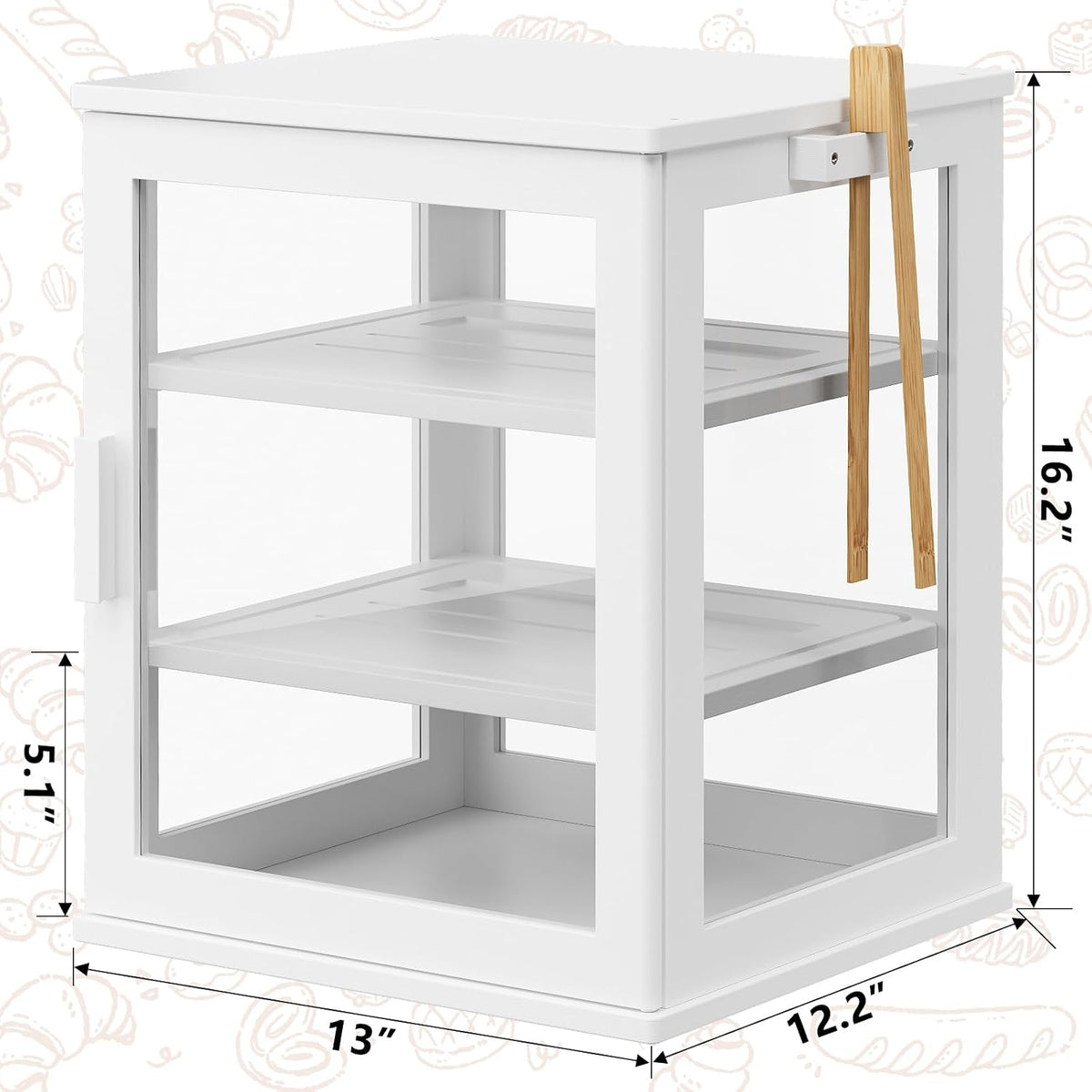 WOWLIVE Bread Box for Kitchen Countertop, 3 Layers Bread Storage Container | Large Bamboo Bread Bin for Homemade Bread