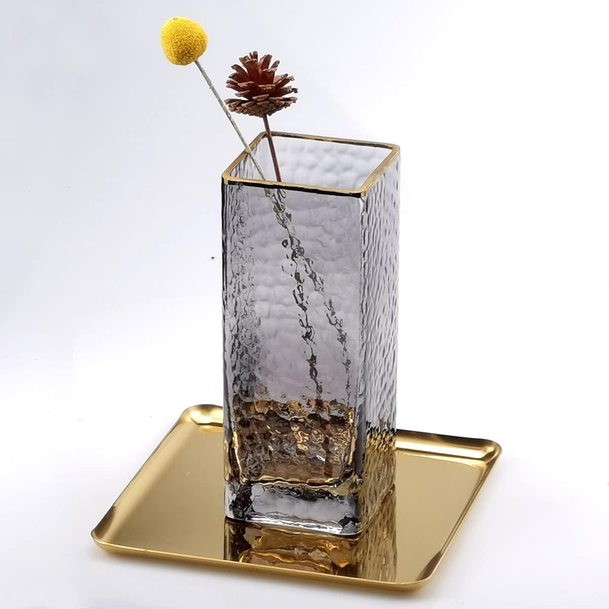 Metal Decorative Tray / Mirror Gold / 7.5 x 7.5 x 0.5