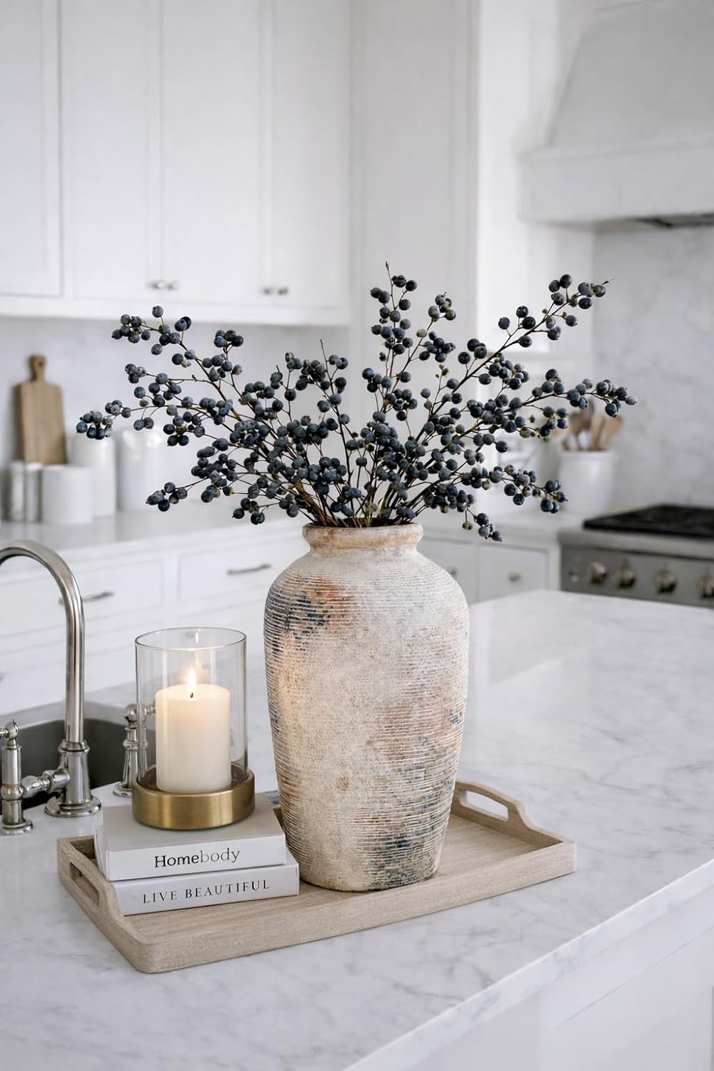 Large Ceramic Rustic Vase / Gray / 11 Inch / Set of 11