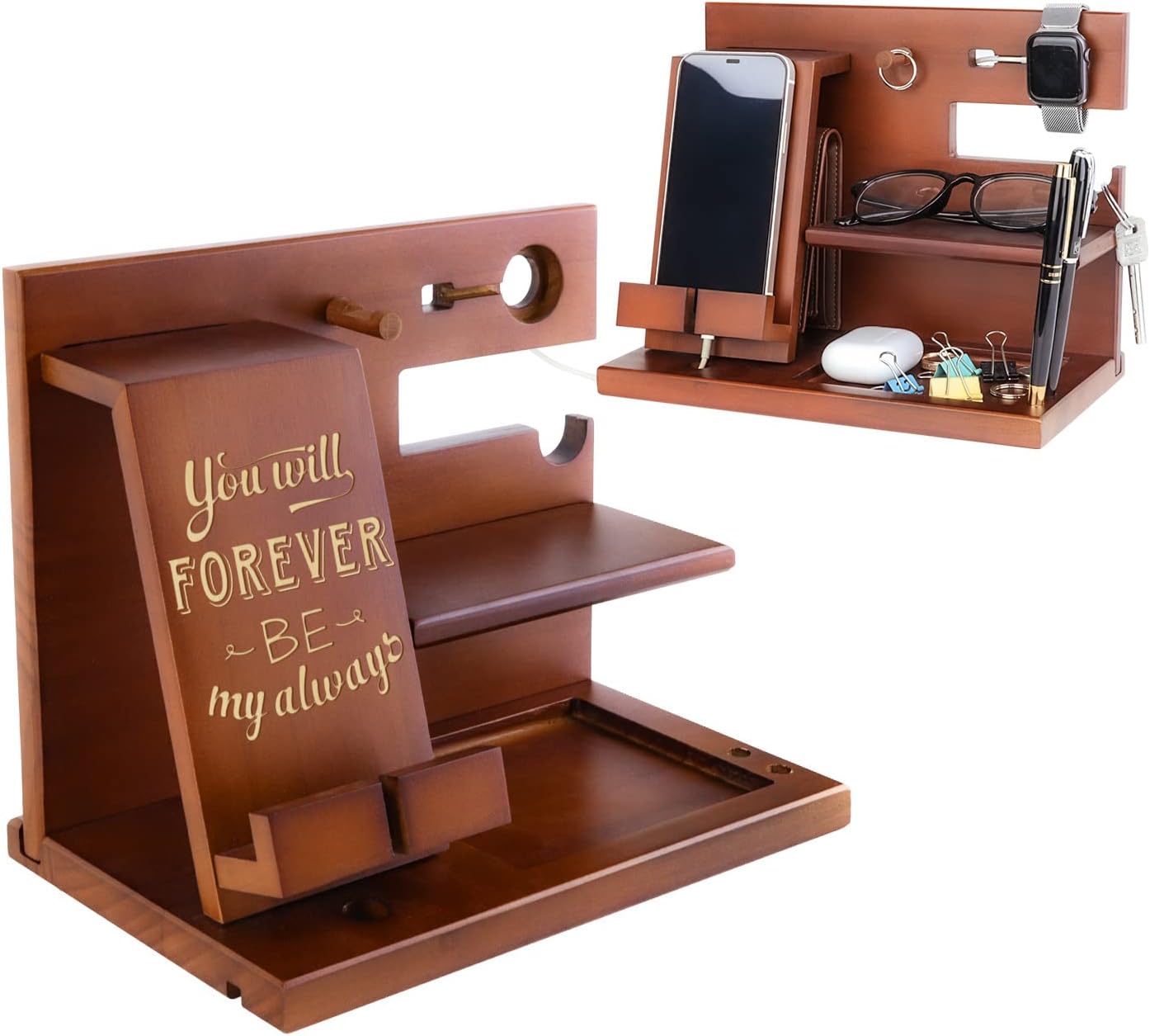 awofer Wood Docking Station For Men Personalized Gifts For Man Wooden Gifts For Husband Him Boyfriend Mens Anniversary