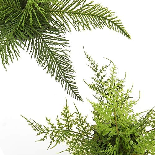 Fake Plants Potted Artificial Plants Greenery Faux Fern Eucalyptus Décor / Green #02 / Set of 2