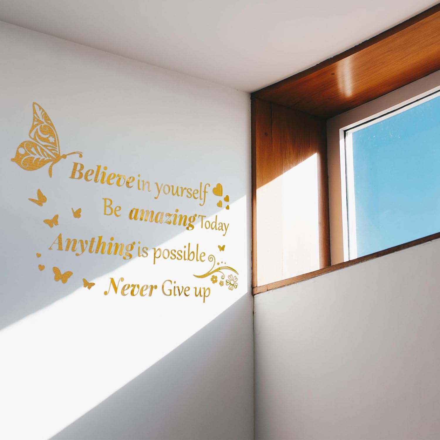 Inspirational Wall Decals Peel and Stick / Gold
