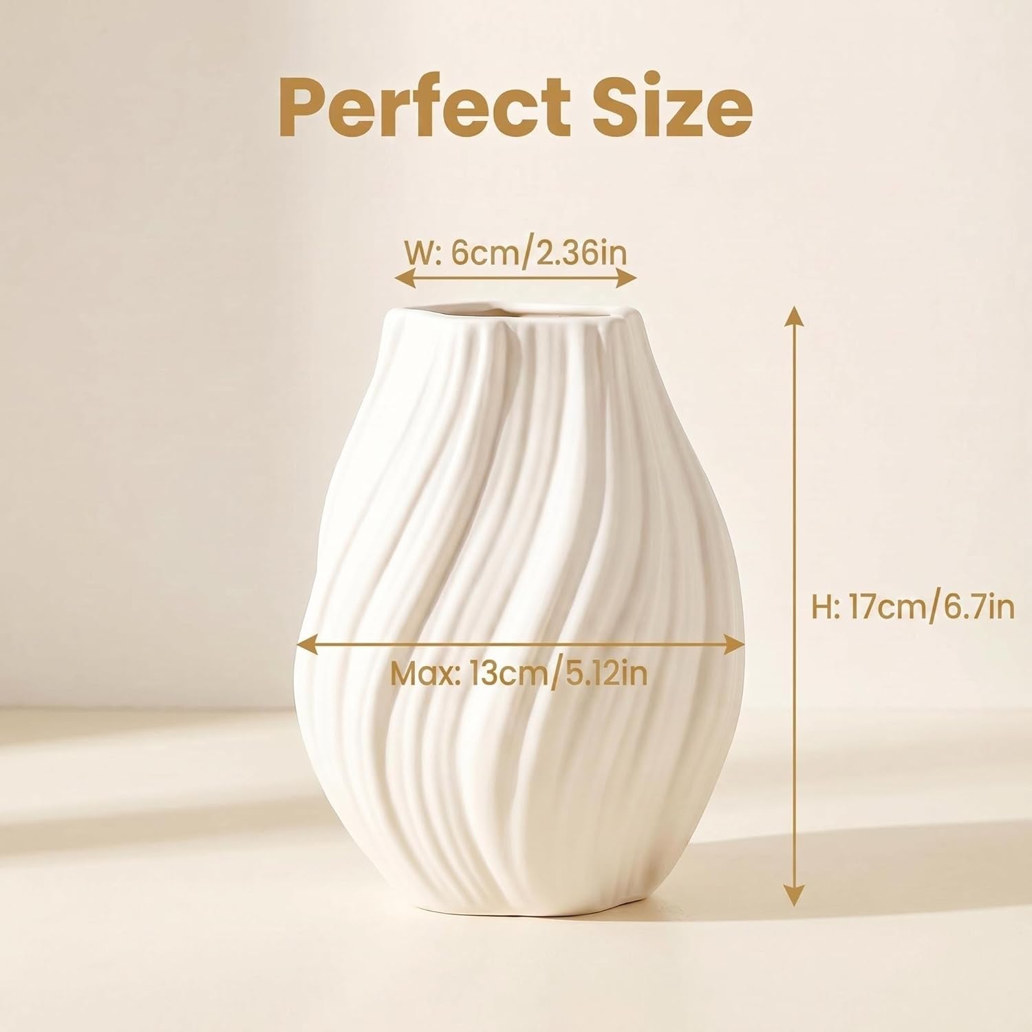 Modern Ceramic Vase / White