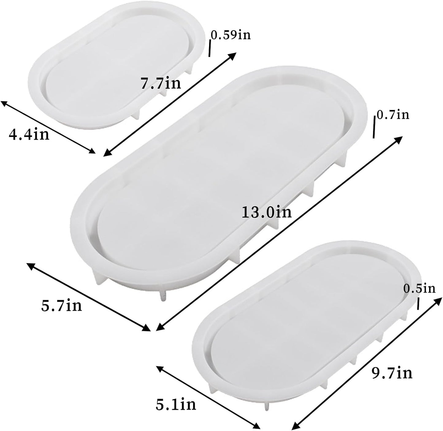 Oval Tray Silicone Molds / 3pc Oval Trays / Set of 3