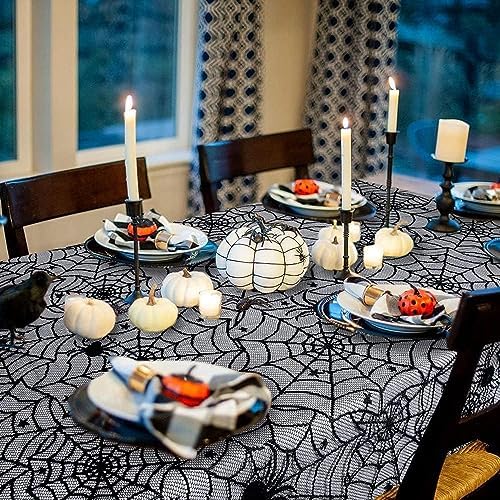 Halloween Lace Tablecloths Black Table Cloths Spiderweb Table Fabrics Decor