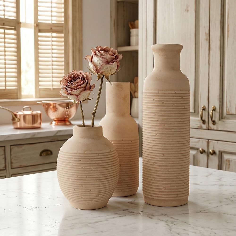 Rustic Farmhouse Vase / Retro1 / Set of 3