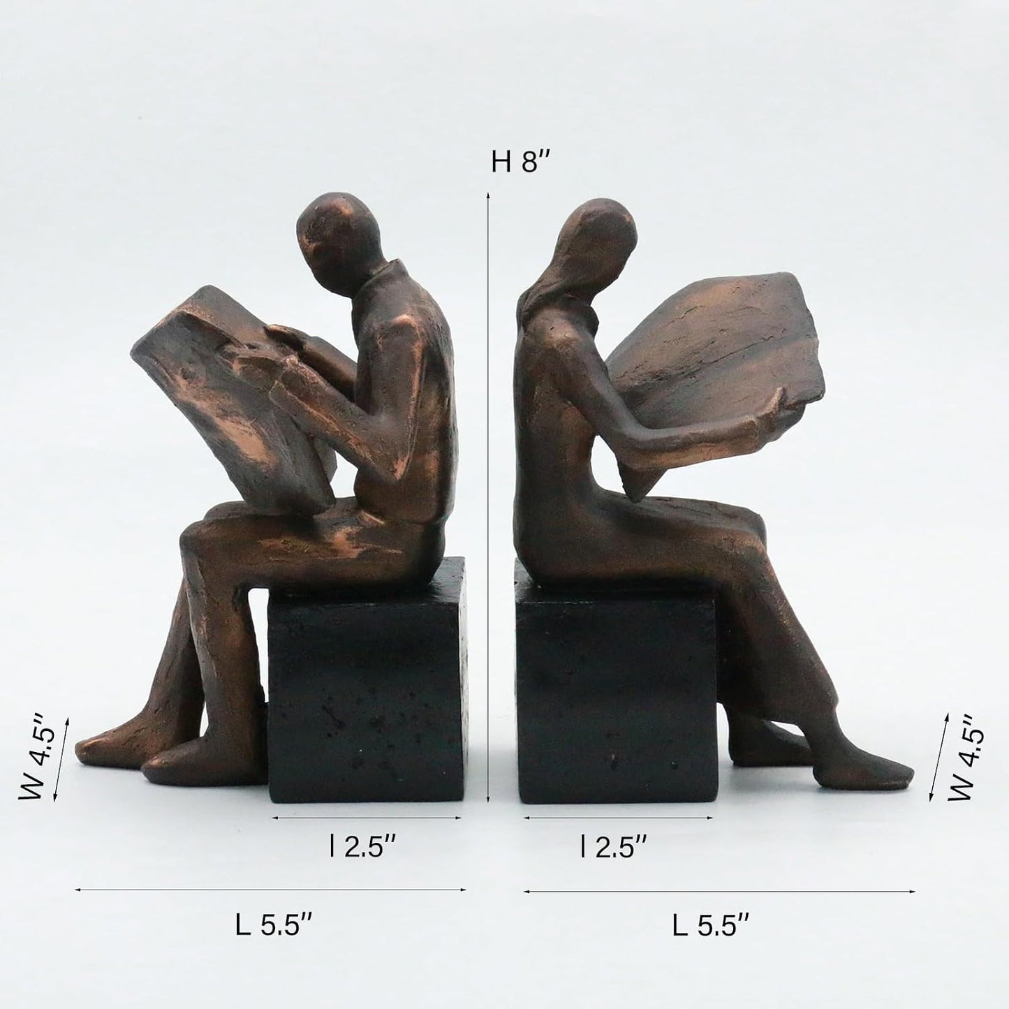 Copper Newspaper Decorative Bookends / Readers