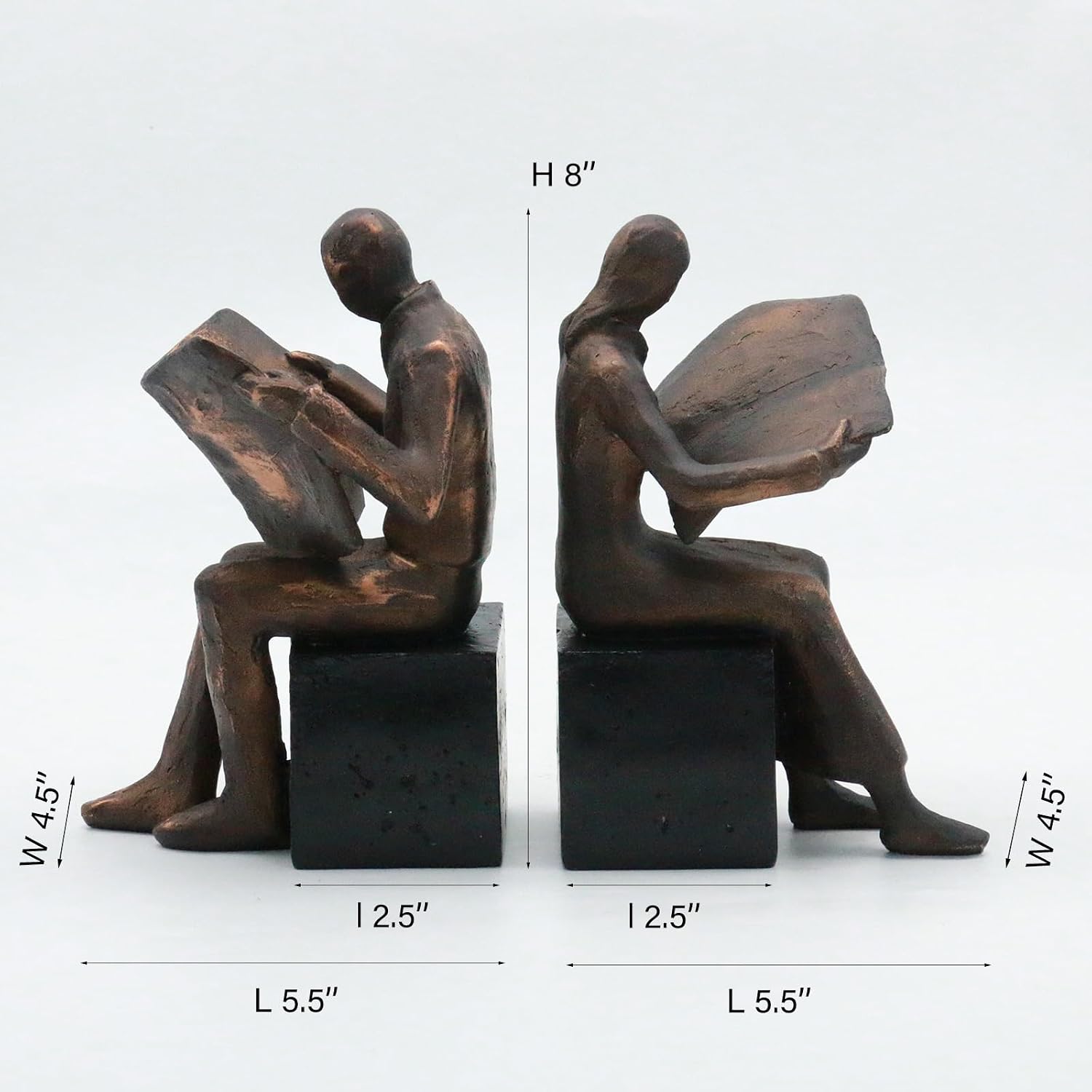 Copper Newspaper Decorative Bookends / Readers