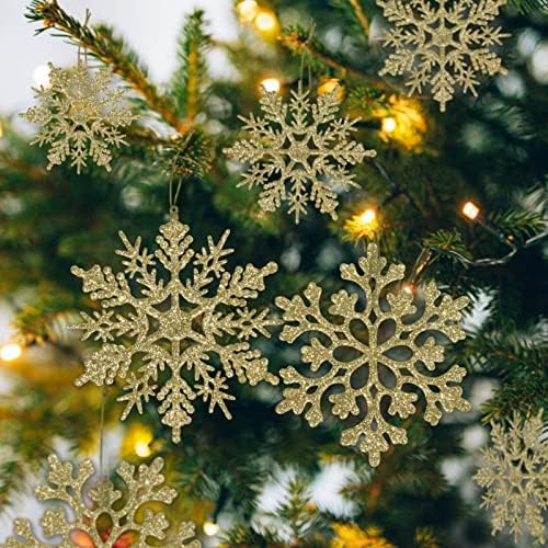 kockuu Glitter Snowflake Ornaments for Christmas Tree Decorations