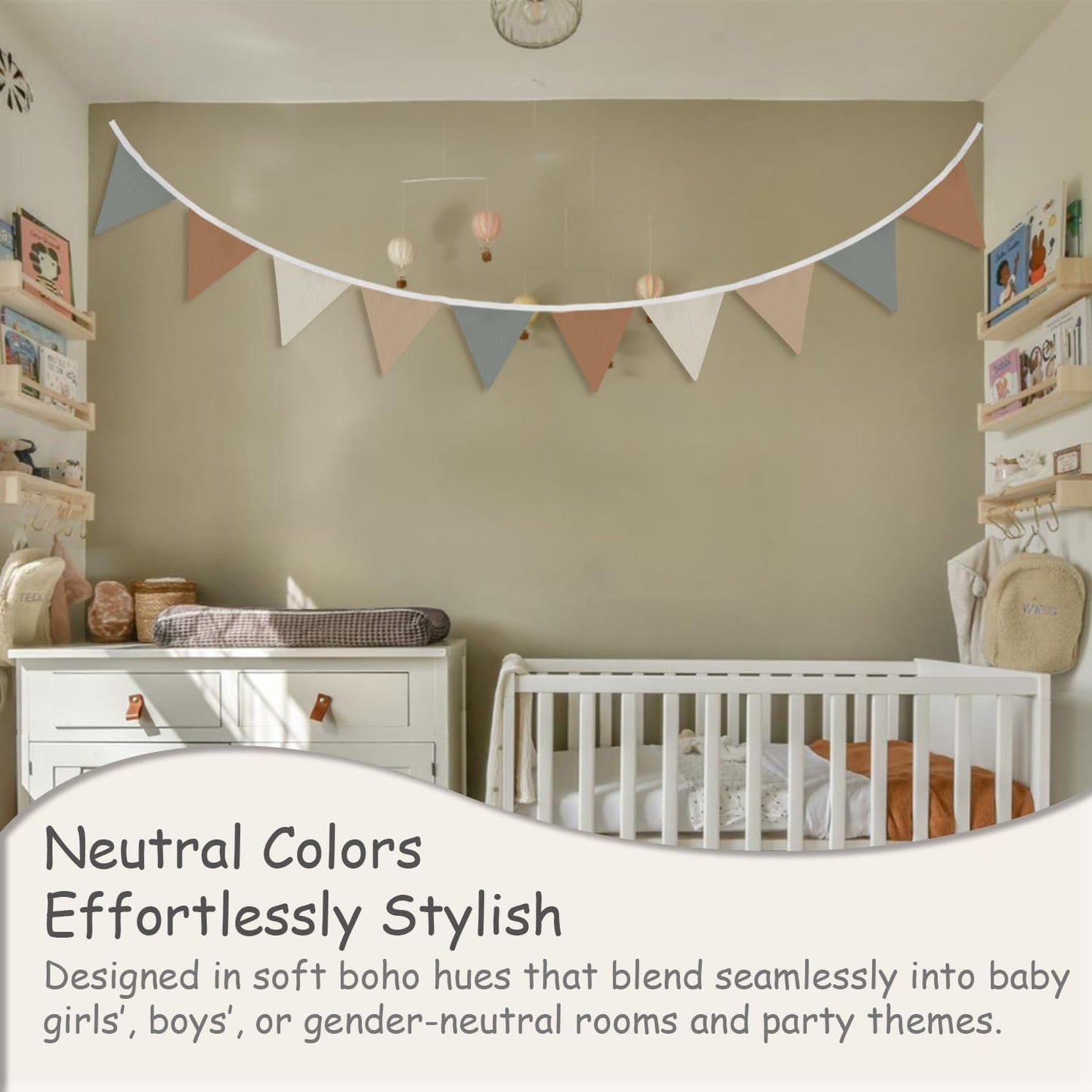 Garland Triangle Banners Pink Daisy Flower / 02-neutral Grey Orange / 11 Inch