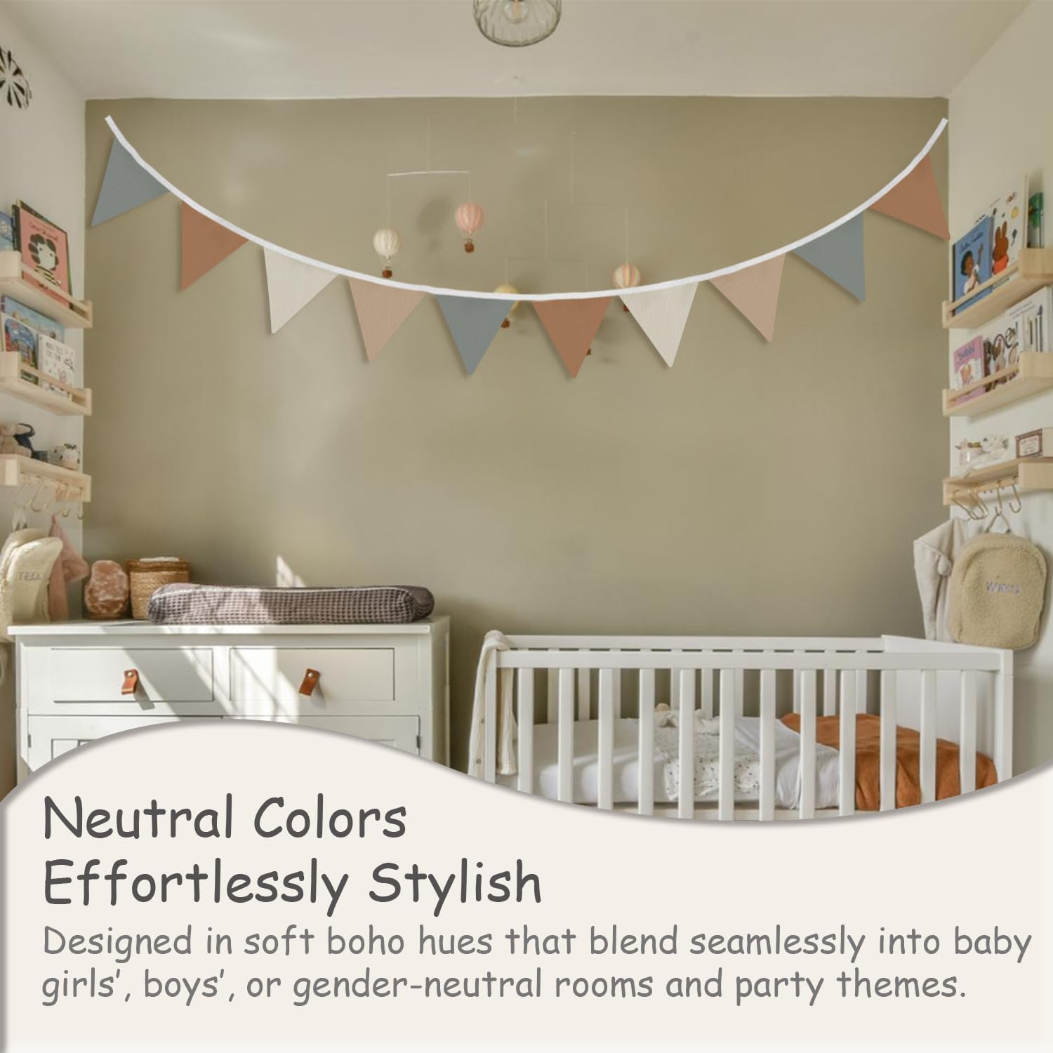 Garland Triangle Banners Pink Daisy Flower / 02-neutral Grey Orange / 11 Inch