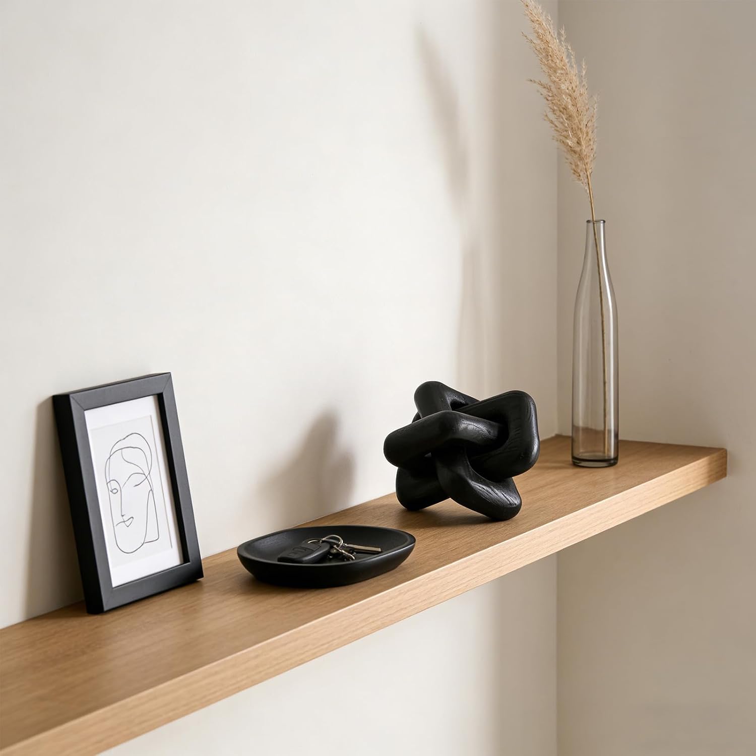 Wooden Knot Decoration Bohemian Decoration Hand-Carved Knot Coffee Table Decoration Suitable / Black