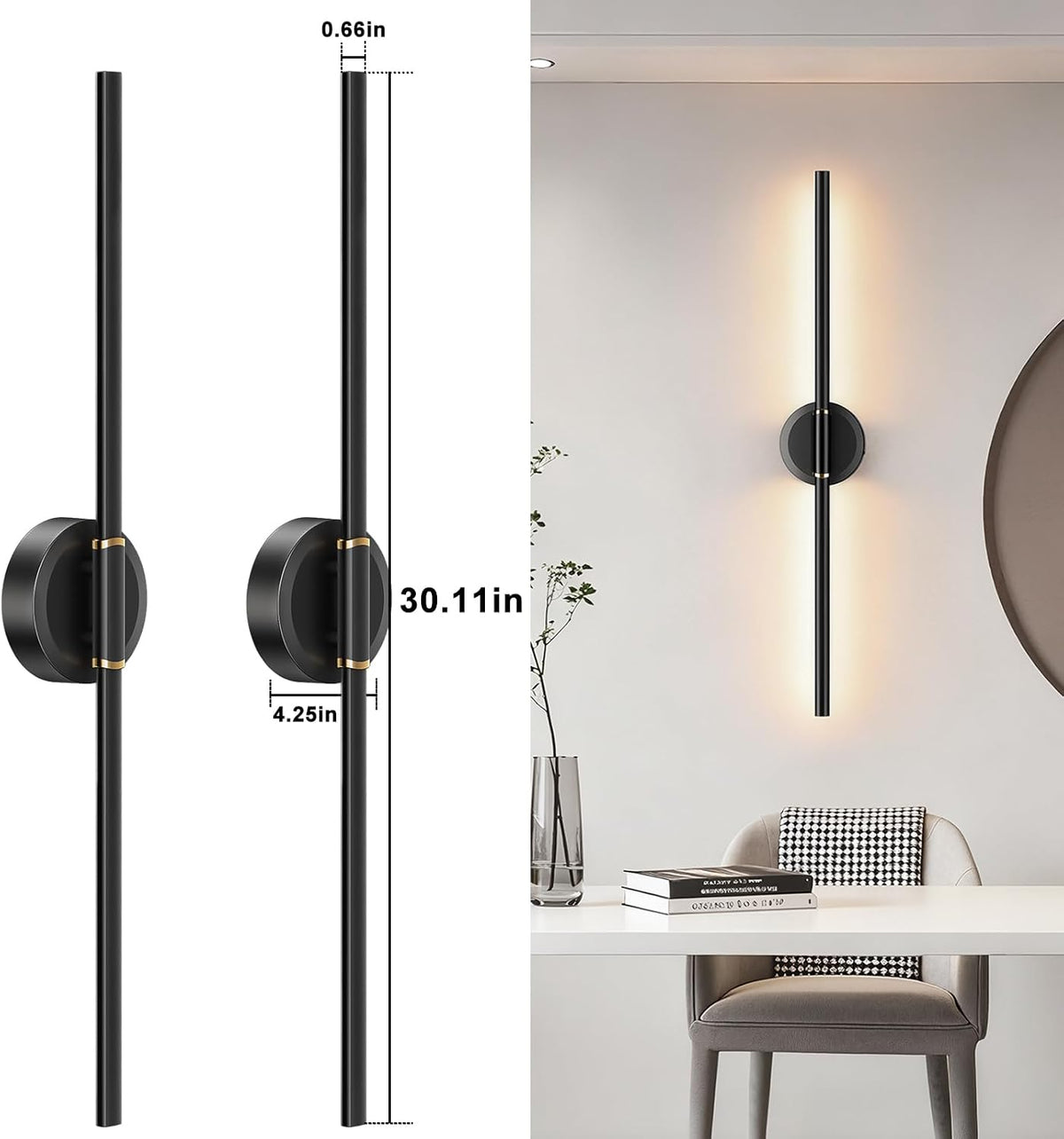Battery Operated Wall Sconces Set of 2, Dimmable 8000mAh Rechargeable Wall Lights, LED Wall Lamp with Remote Control