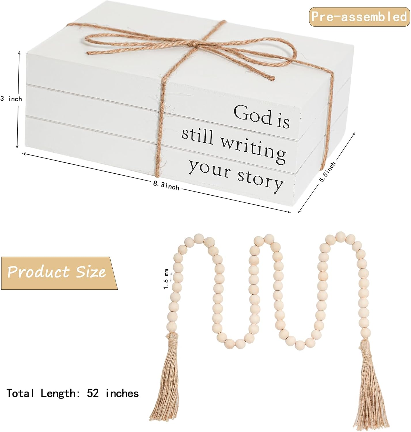 Wooden Faux Book for Decoration / God Is Still Writing Your Story