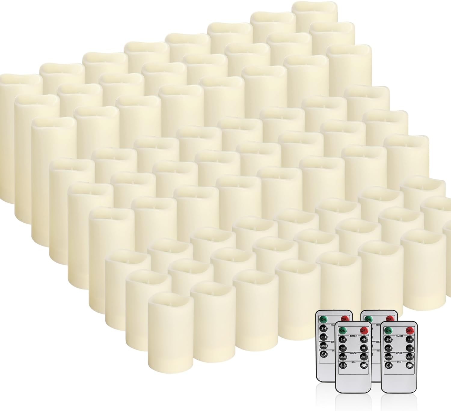 fclayvts 72-Pack LED Flameless Candles with Remote Control -Flickering Flameless Candles-Remote Timer Perfect for