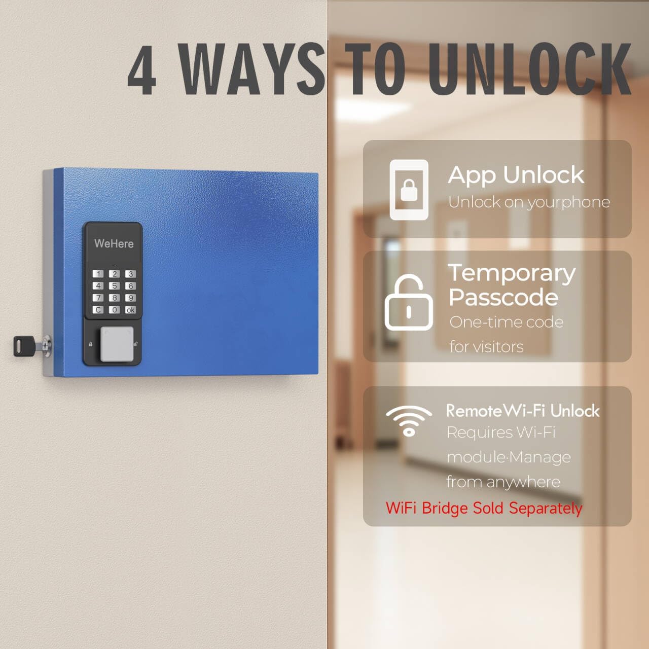 Key Organizer box / APP Bluetooth/One Time Password Share/Wi-Fi Remote
