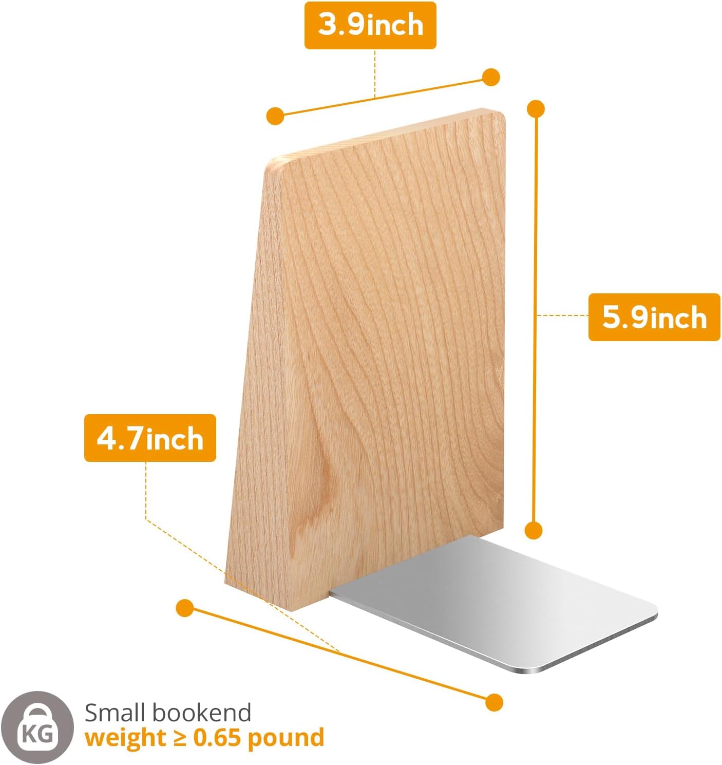 Ash Wood Book Ends Heavy Duty Handmade Book Ends / Ash Wood Small