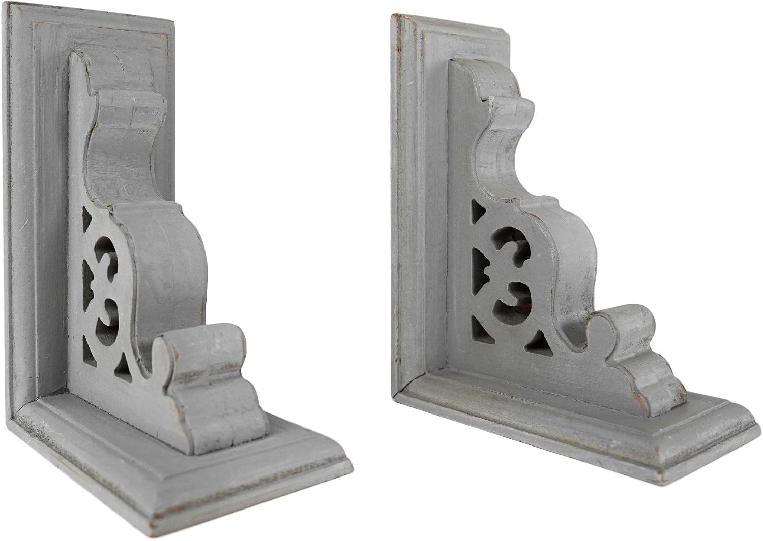 Decorative Heavy Duty Wood Bookends for Books/CDs/Vinyls/Magazines / Dark Grey