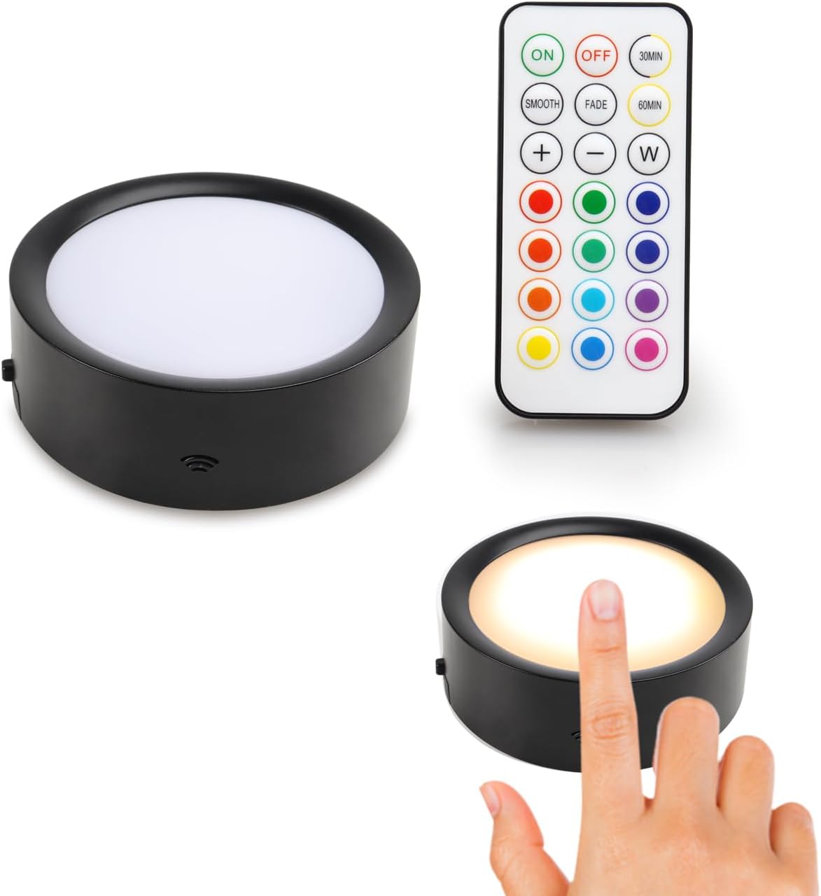 DAMI Under Cabinet Lighting with Remote Control, Rechargeable Battery Operated Wireless Shelf Lights, Locker Lights