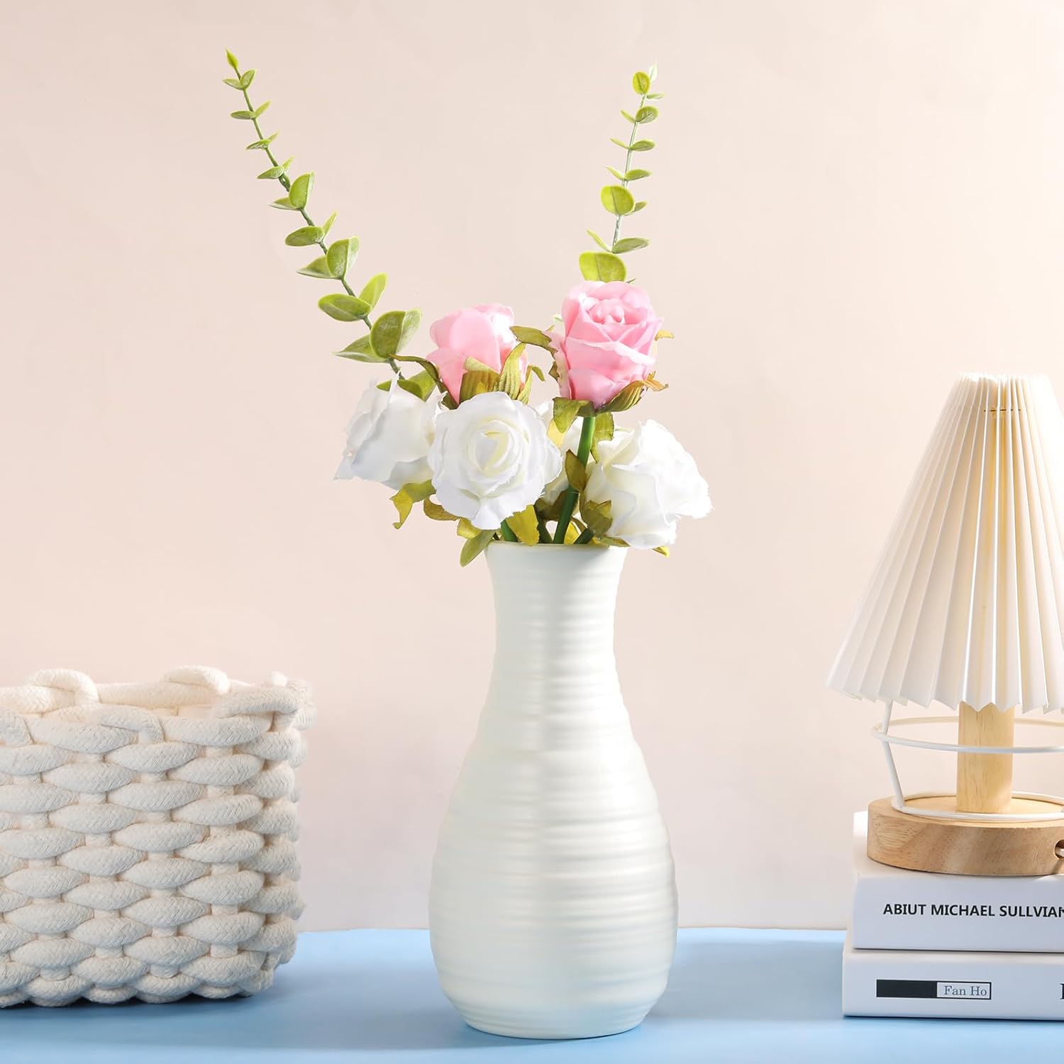 Composite Plastic Flower Vases Bulk Small Tall Conic Floral Vases / Simple / White / Set of 10