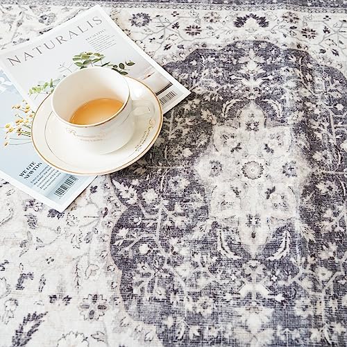 Hallway Washable Runner Rug - 2'6x12 Kitchen Rugs Entryway Rug Runner Vintage Soft Floor Mat Non Slip Indoor Farmhouse