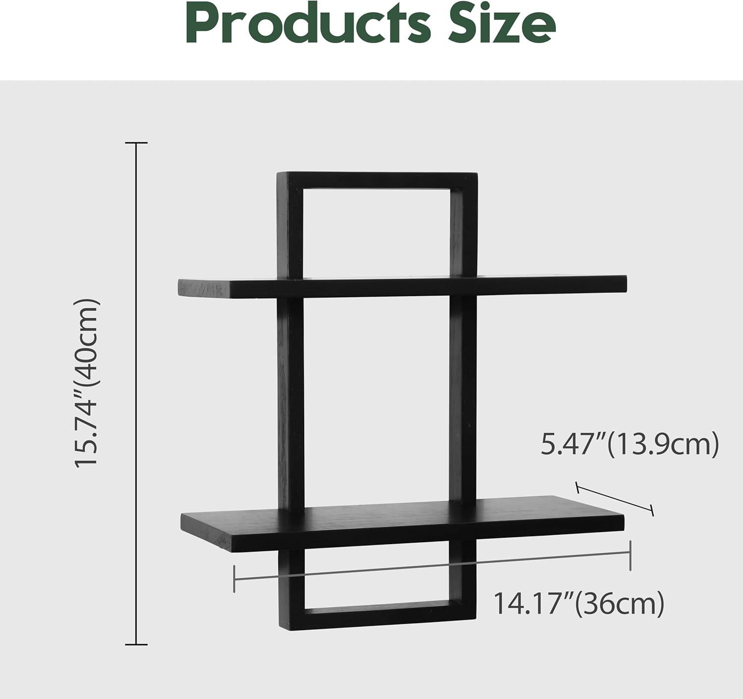 Floating Shelves / Modern Decorative Plants Shelves / Black-2 Tier / Set of 2