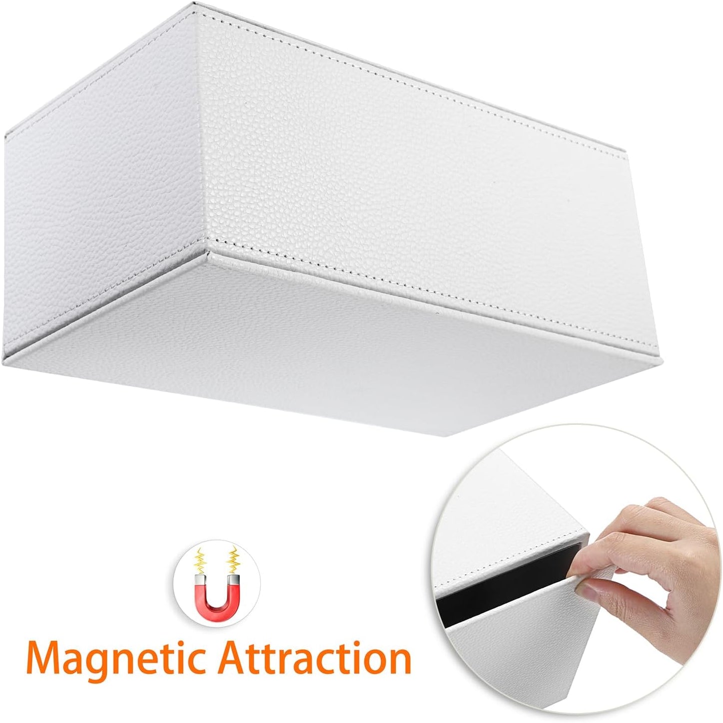 Tissue Box Cover Rectangle Tissue Box Stylish PU Tissue Box Holder / White / Small