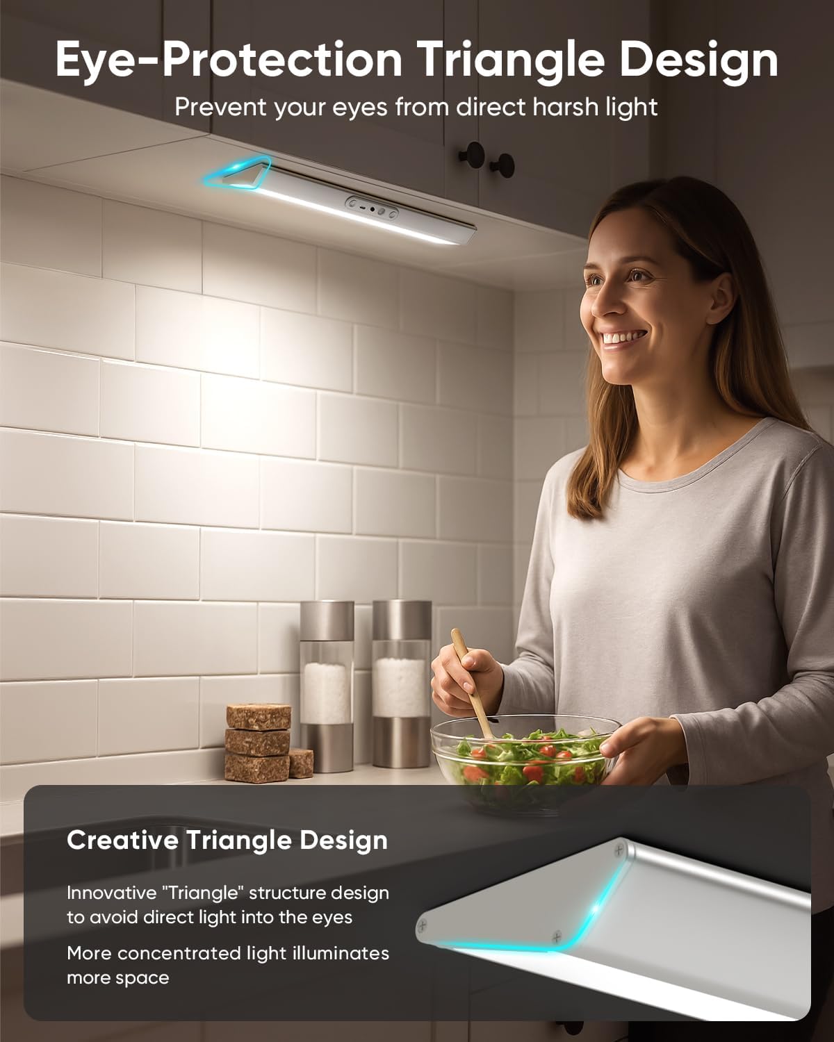 Motion Sensor Closet Lights, Eye Protection Design Cabinet Lighting Wireless with Remote, 3 Color Temps & Dimmable