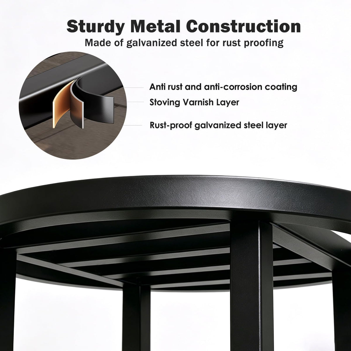 Metal Heavy Duty Plant Stand Indoor Outdoor,13 Inch Tall Plant Stands Riser, Wrought Iron Pedestal Holders for Large