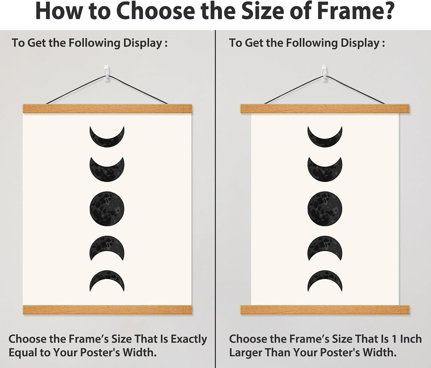 Magnetic Poster Hanger Frame for 40x60 40x50 40x27 Movie Music Posters Wall Art,Teak Wood Picture Frames for Large